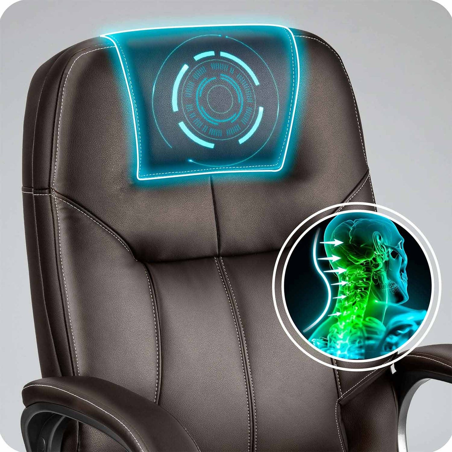 Ergonomic Office Chair, Dark Brown, Adjustable Height