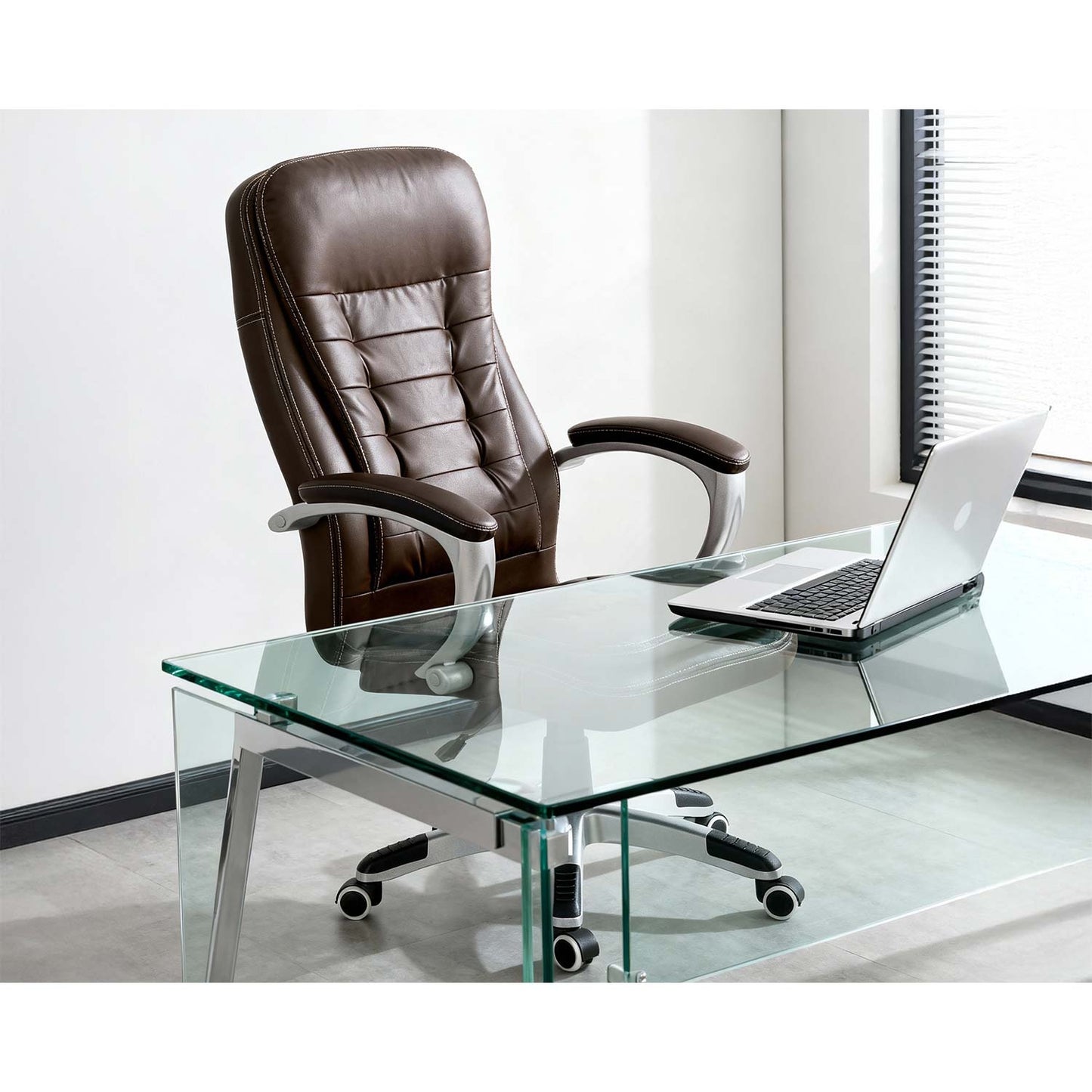 Ergonomic Office Chair, Dark Brown, Adjustable Height