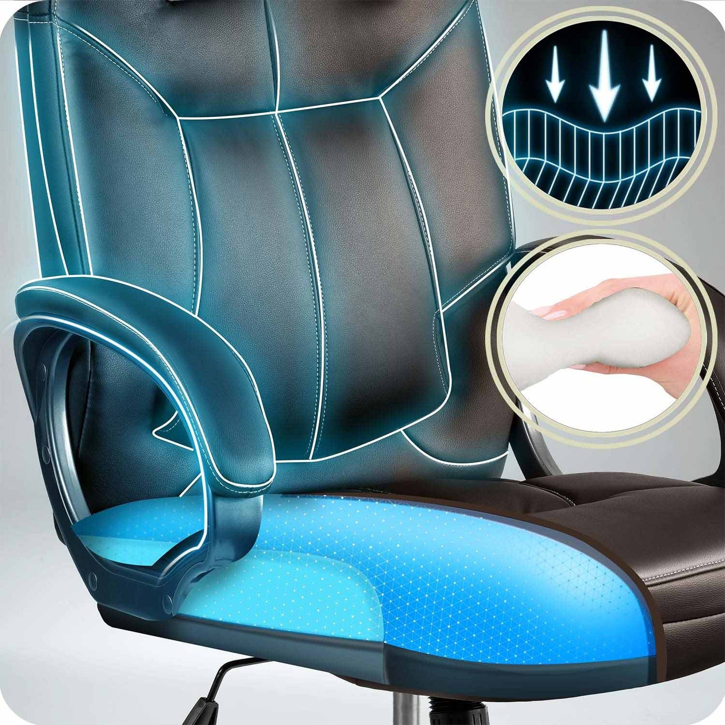 Ergonomic Office Chair, Dark Brown, Adjustable Height