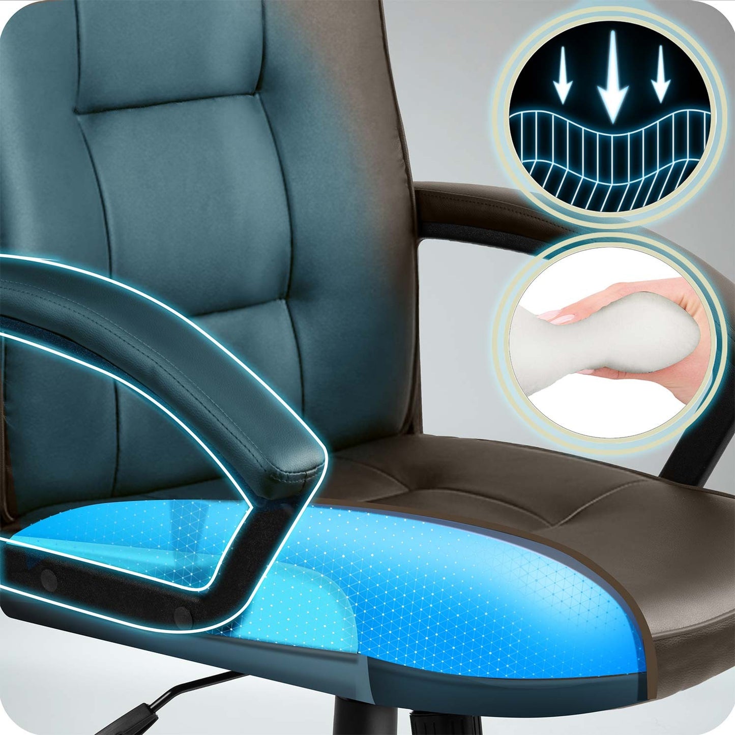 Ergonomic Office Chair, Dark Brown, Adjustable Height