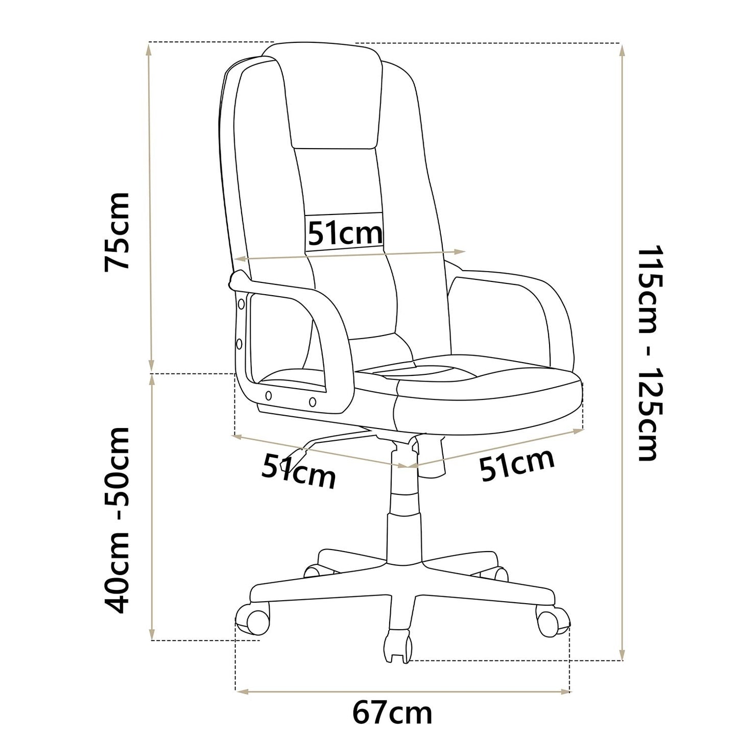 Ergonomic Office Chair, Dark Brown, Adjustable Height
