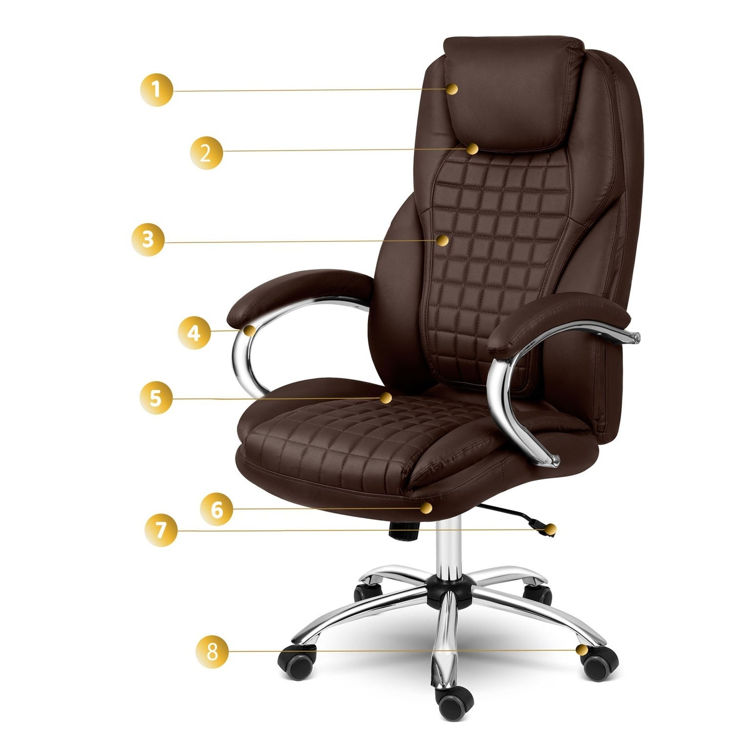 Ergonomic Office Chair Sofotel Batory - Chestnut brown
