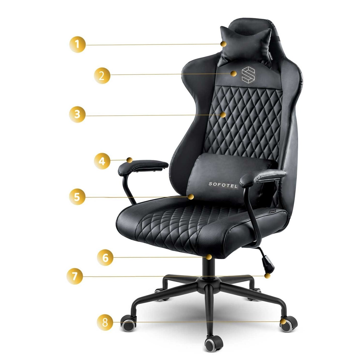 Ergonomic Office Chair Sofotel Verona - Black - Model 2581