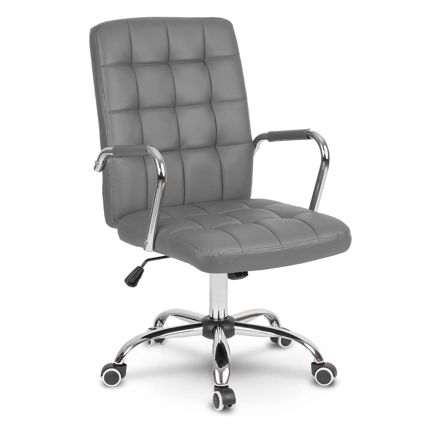 Ergonomic Office Chair in Leather Benton - Grey
