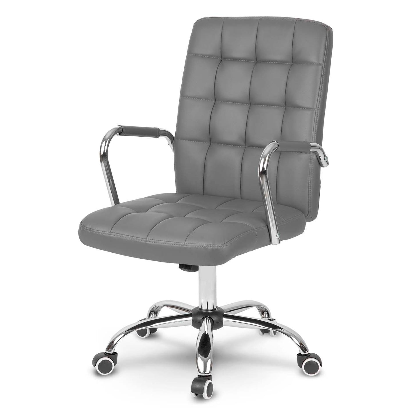 Ergonomic Office Chair in Leather Benton - Grey