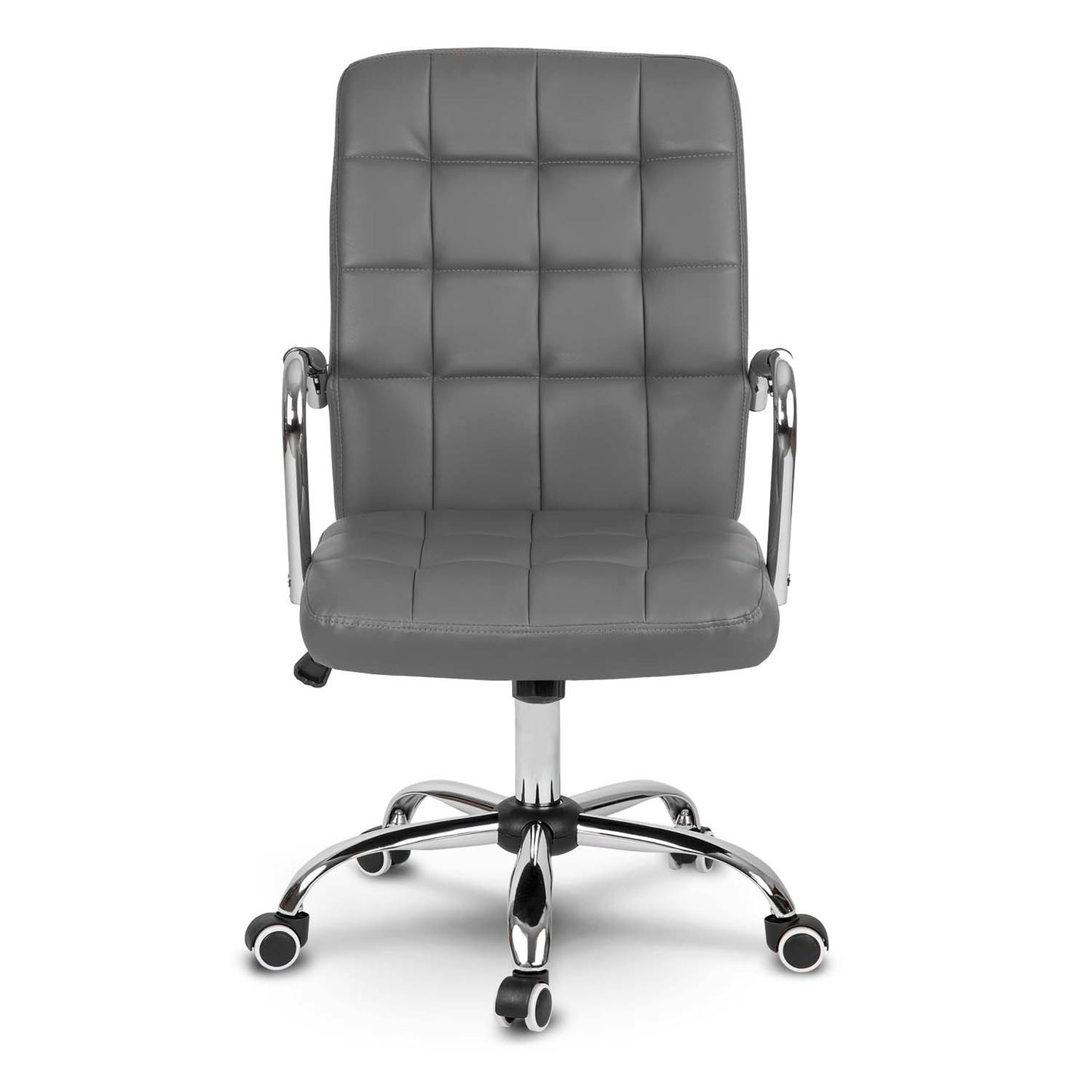 Ergonomic Office Chair in Leather Benton - Grey