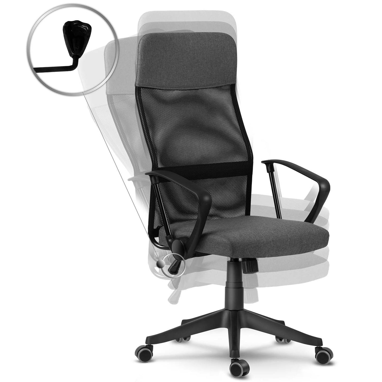 Ergonomic Office Chair with Mesh Upholstery - Sofotel Sydney, Dark Grey