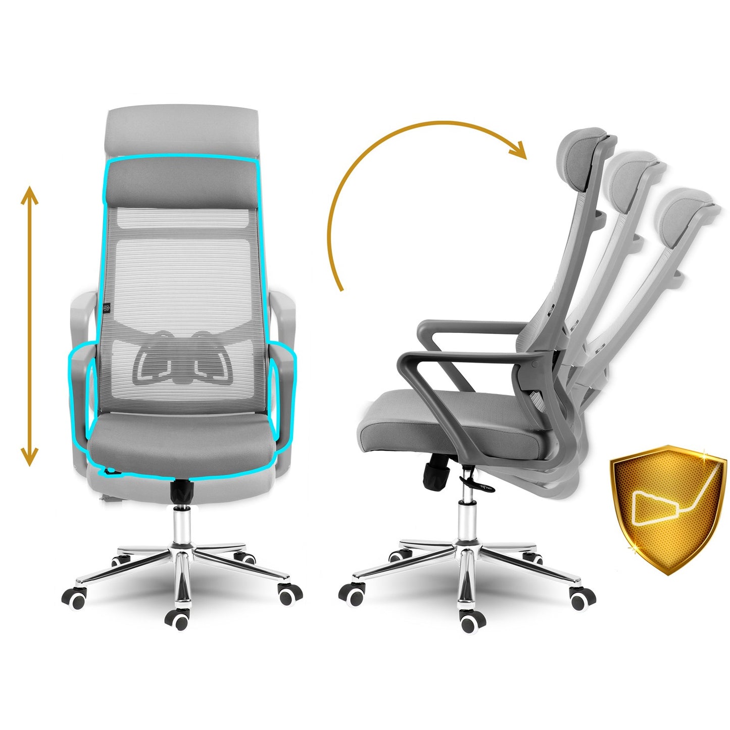 Ergonomic Office Chair with Micro Mesh Sofotel Brema Grey
