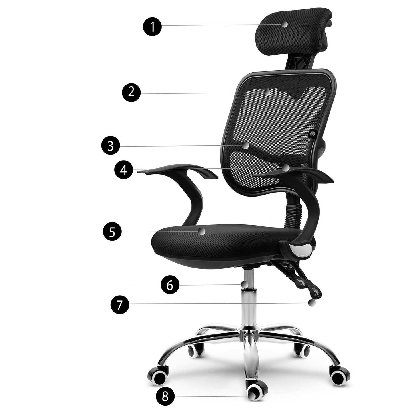 Ergonomic Office Chair with Micro Mesh - Sofotel Ryga Black