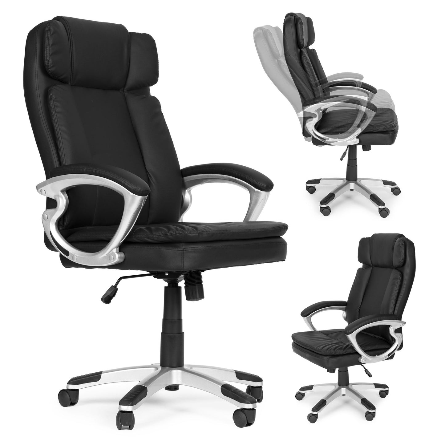 Ergonomic Swivel Office Chair, Height Adjustable, Black