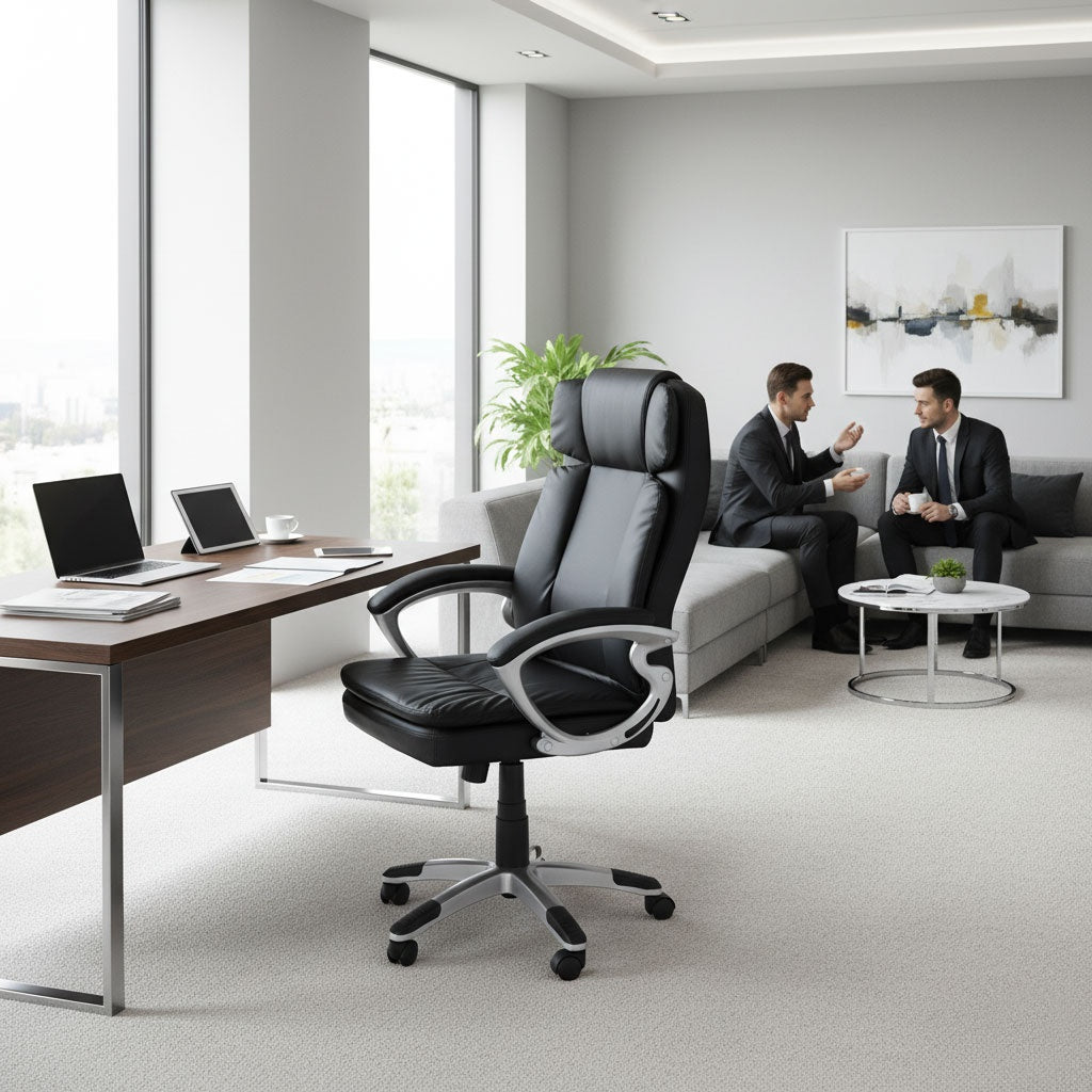 Ergonomic Swivel Office Chair, Height Adjustable, Black