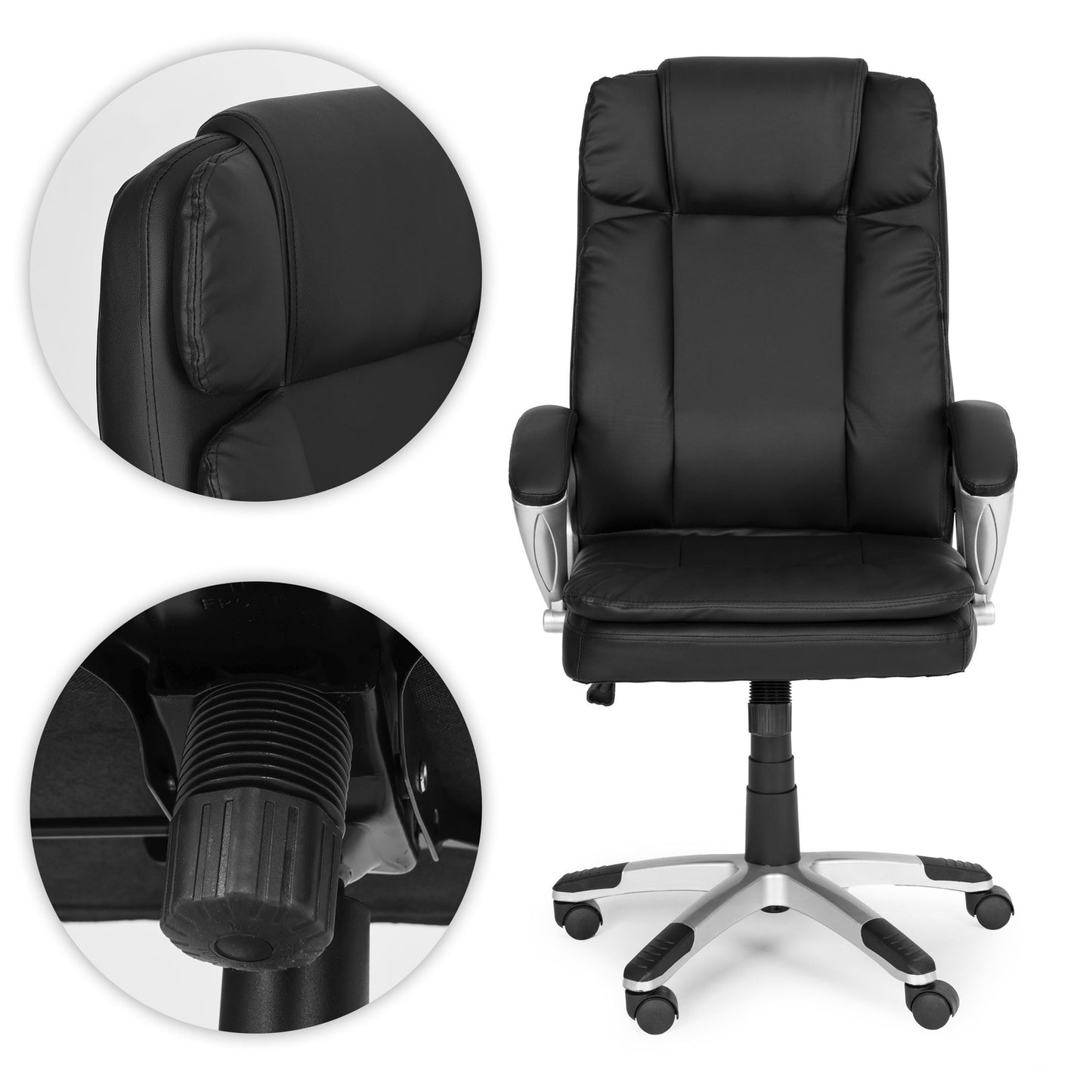 Ergonomic Swivel Office Chair, Height Adjustable, Black