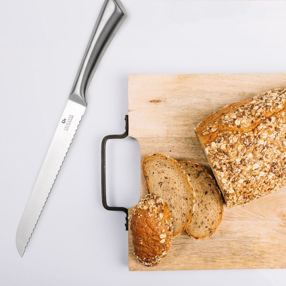 Ergonomic kitchen knife in stainless steel