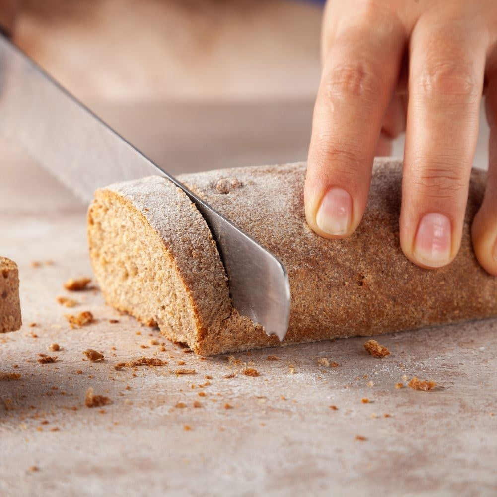 Ergonomic kitchen knife in stainless steel