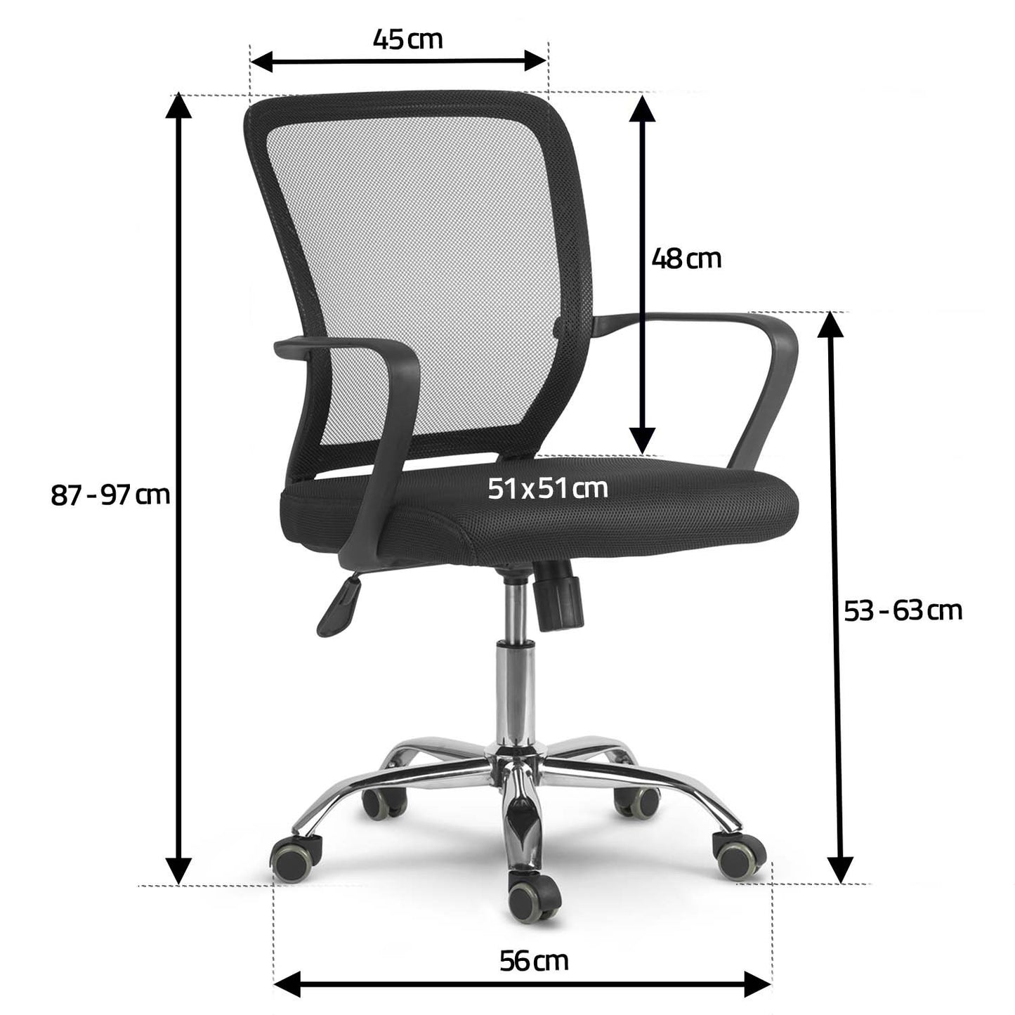Ergonomic office chair with mesh material - Sofotel Diran Black