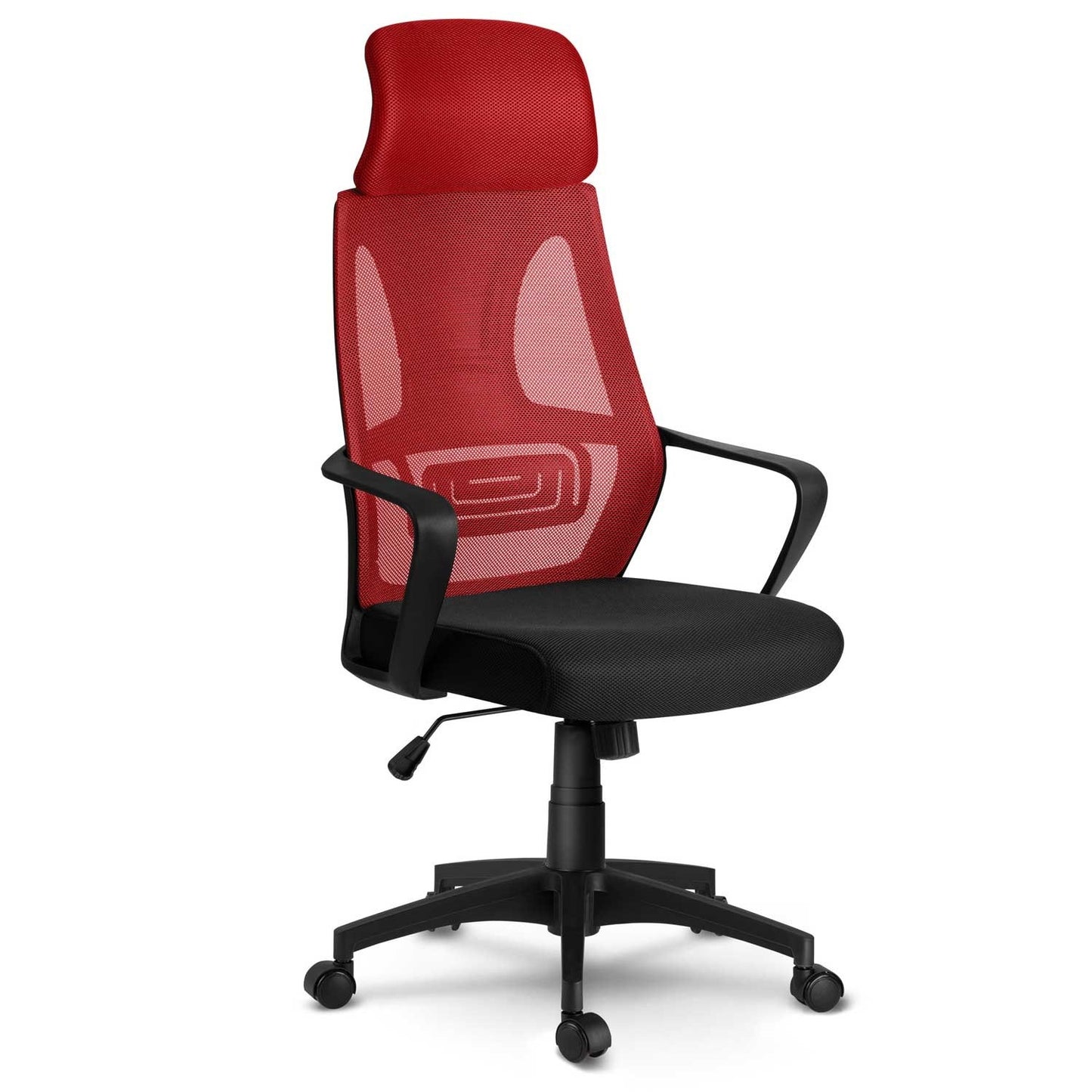 Ergonomic office chair with micromesh Praga - red/black