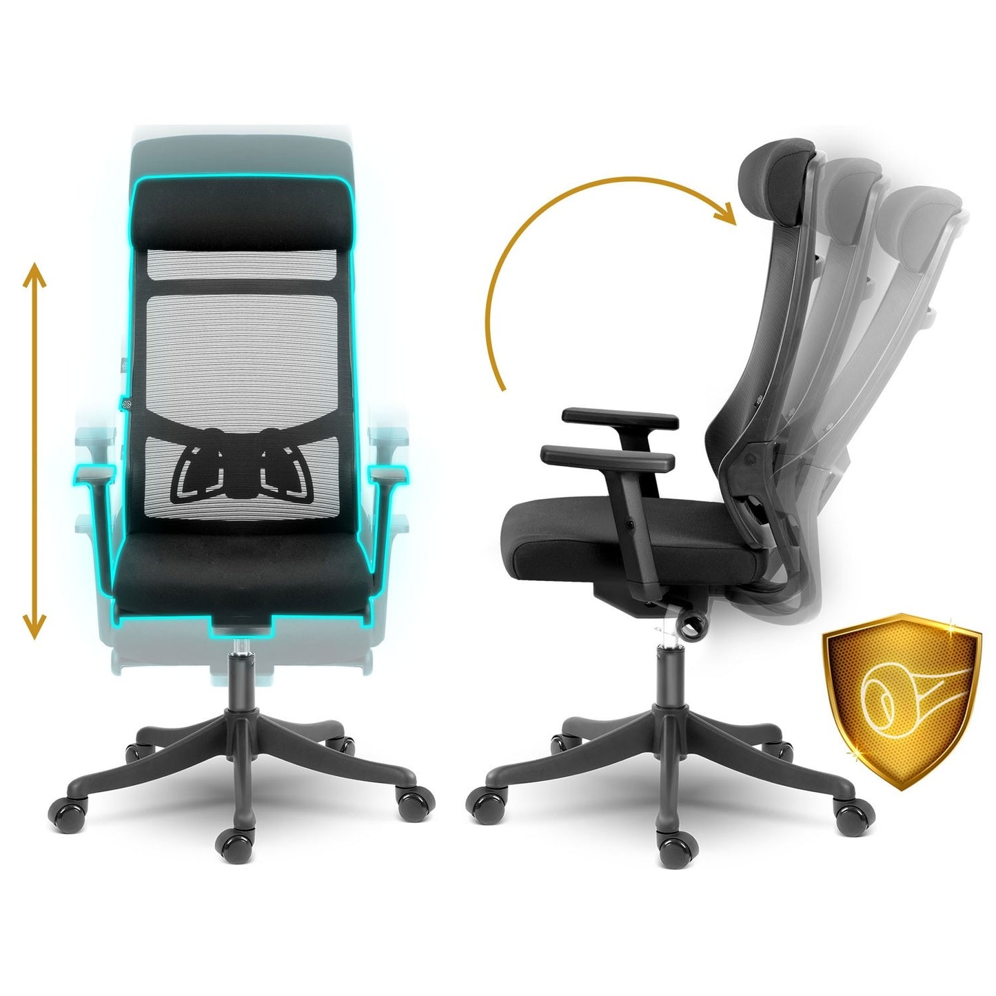 Ergonomic office chair with micro mesh, Sofotel Brema, black