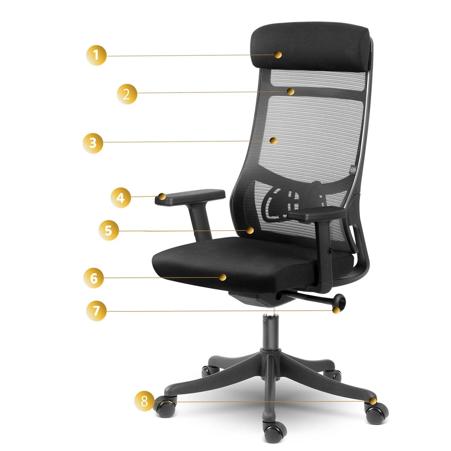 Ergonomic office chair with micro mesh, Sofotel Brema, black