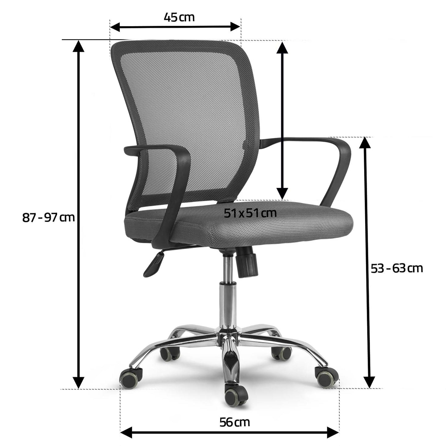 Ergonomic office chair with micromesh, Sofotel Diran, gray
