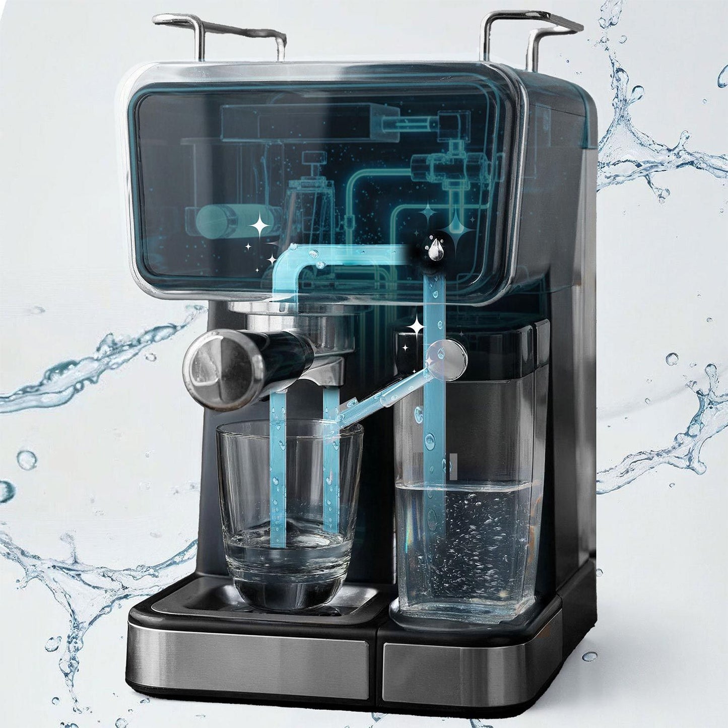 Espresso Machine with Milk Frother, 20 Bar Pressure, Black