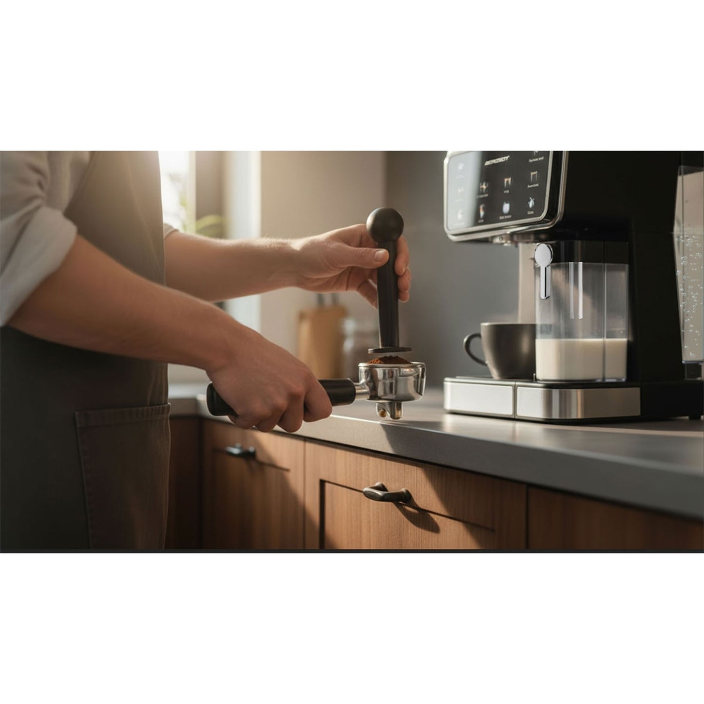 Espresso Machine with Milk Frother, 20 Bar Pressure, Black