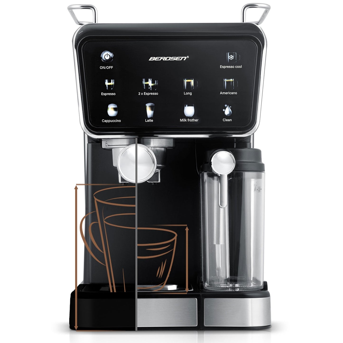 Espresso Machine with Milk Frother, 20 Bar Pressure, Black