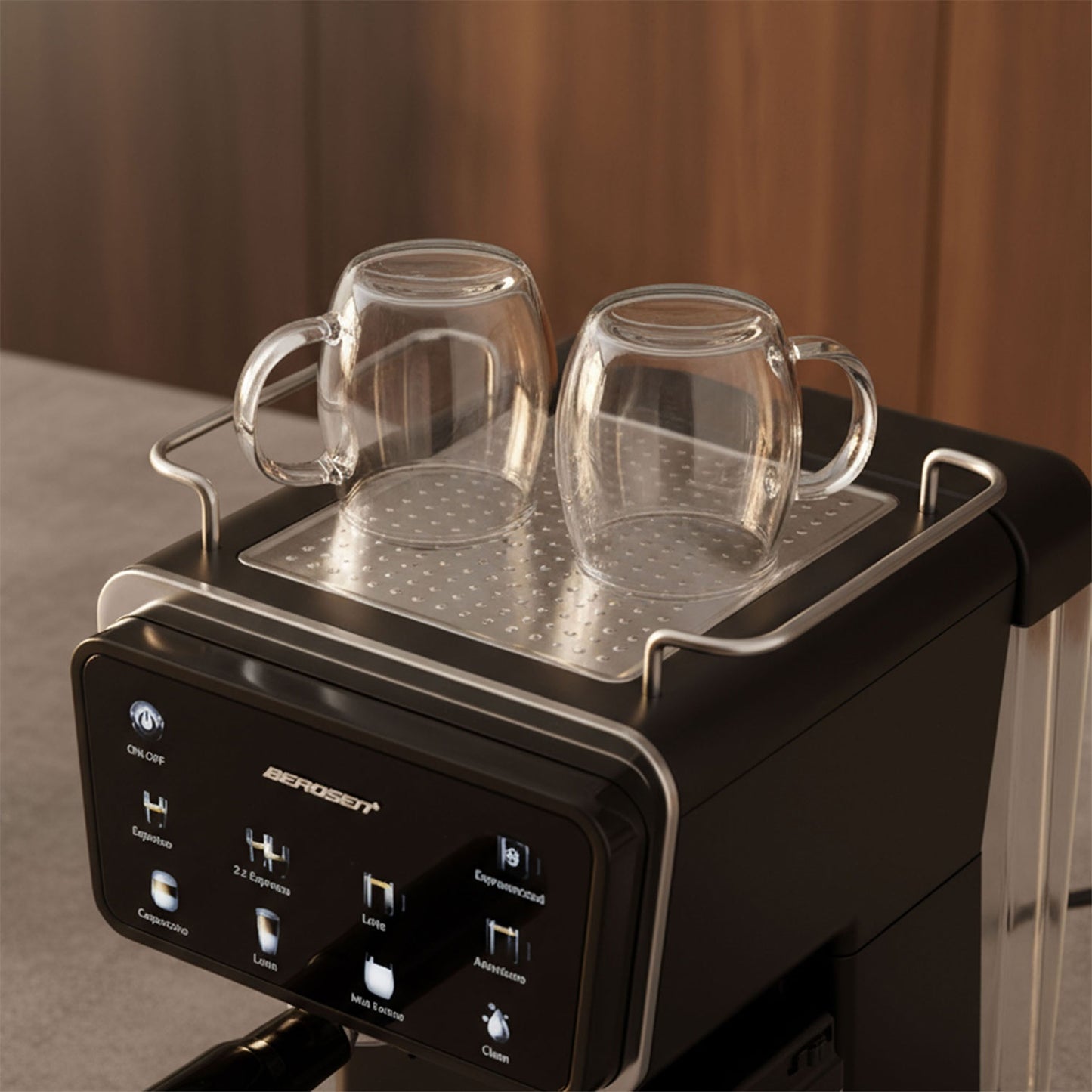 Espresso Machine with Milk Frother, 20 Bar Pressure, Black