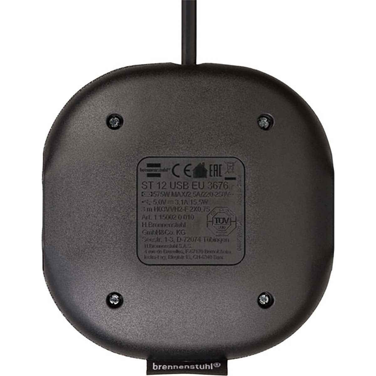 Estilo charging station with textile surface (furniture socket with 1x Euro socket and 2x USB charger, including velcro)