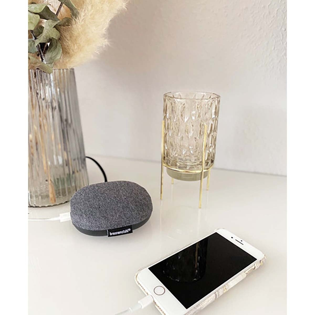Estilo charging station with textile surface (furniture socket with 1x Euro socket and 2x USB charger, including velcro)
