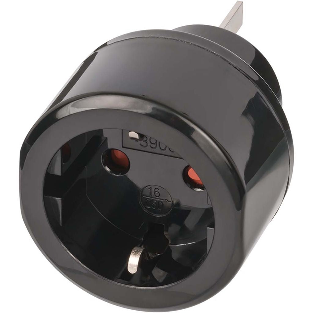 Europe-to-Australia Travel Adapter Earthed - Black