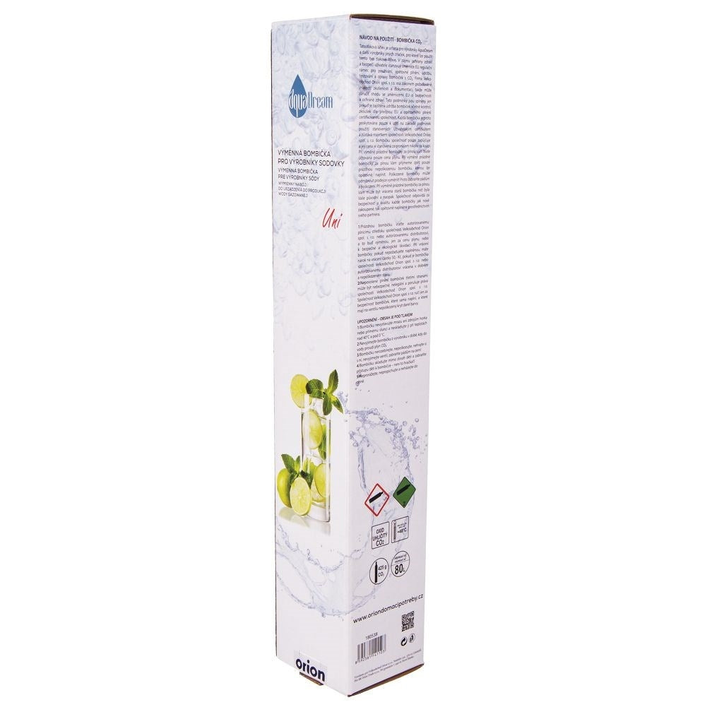 Exchangeable CO2 cartridge for 80 liters of carbonated drink