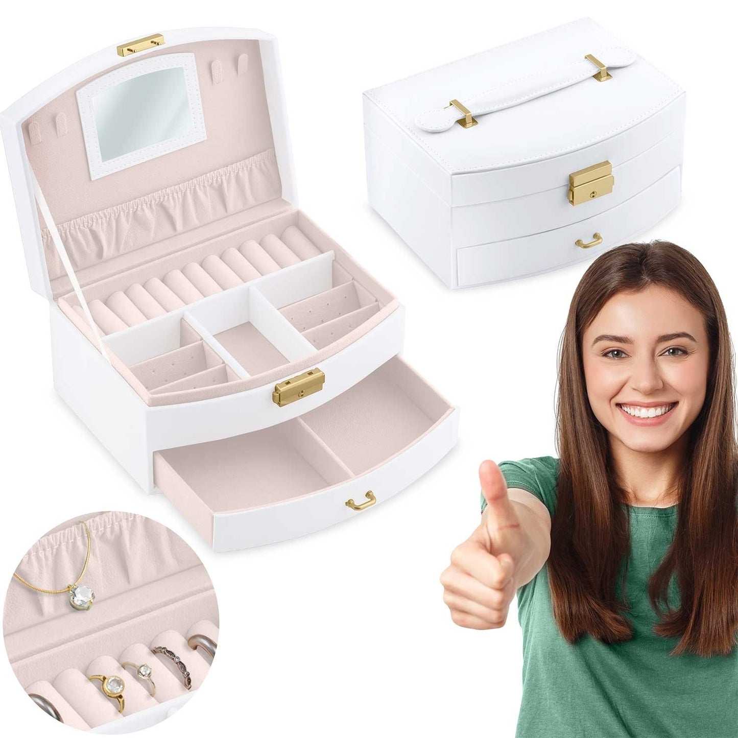 Exclusive Jewelery box Massido MS-708 - White