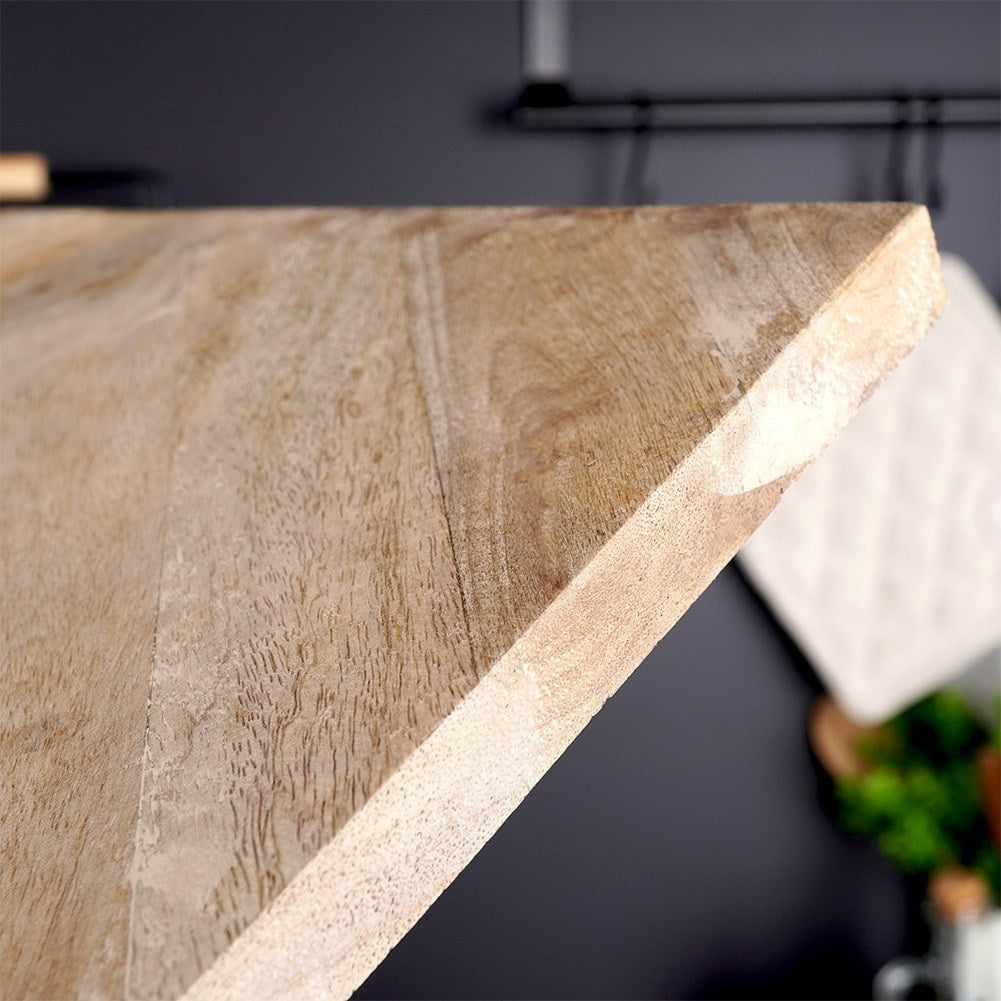 Exclusive Mango Wood Cutting Board with Black Metal Handle
