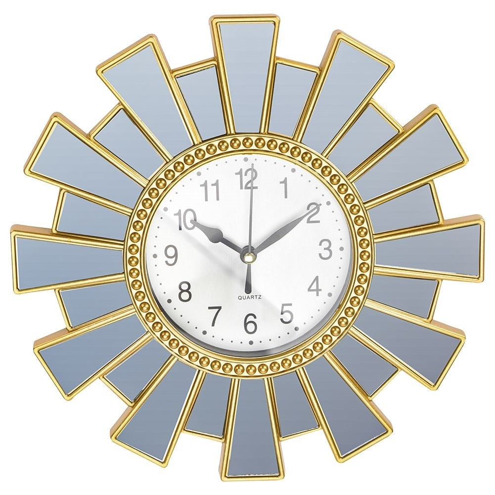 Exclusive Wall Clock 25cm with mirror element and gold plating