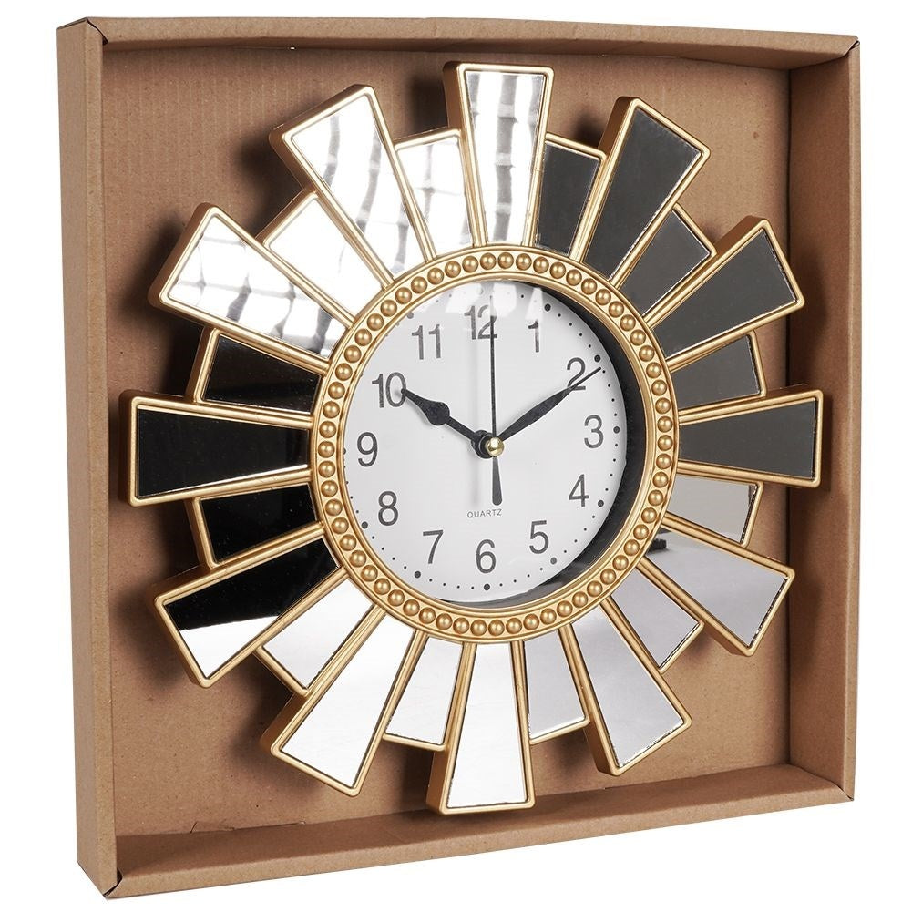 Exclusive Wall Clock 25cm with mirror element and gold plating
