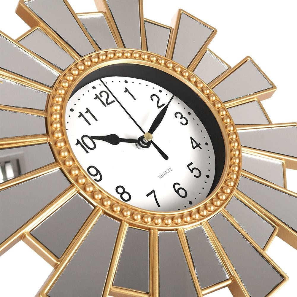 Exclusive Wall Clock 25cm with mirror element and gold plating
