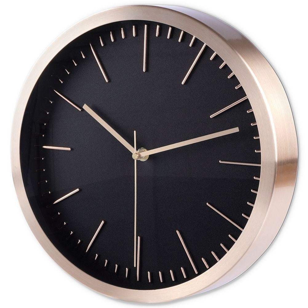 Exclusive Wall Clock 30cm Black Dial Golden Frames