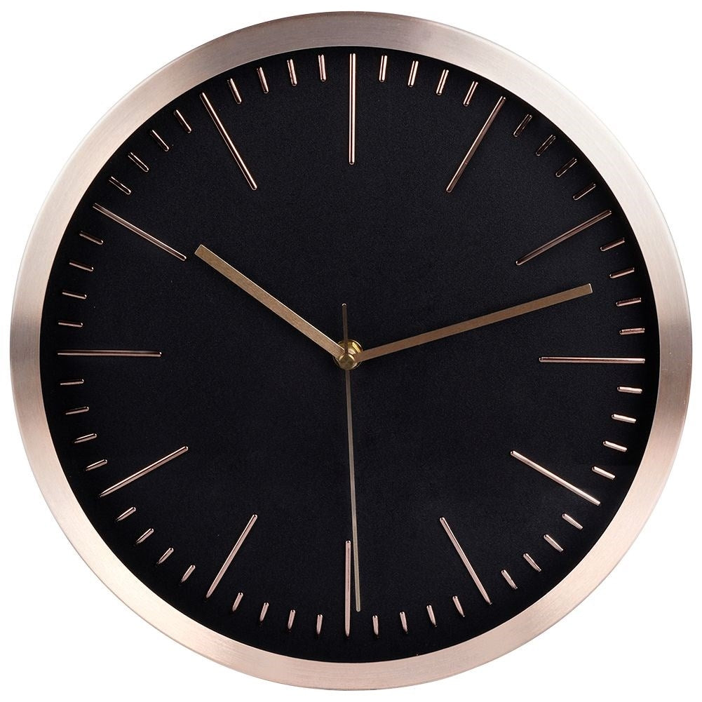 Exclusive Wall Clock 30cm Black Dial Golden Frames