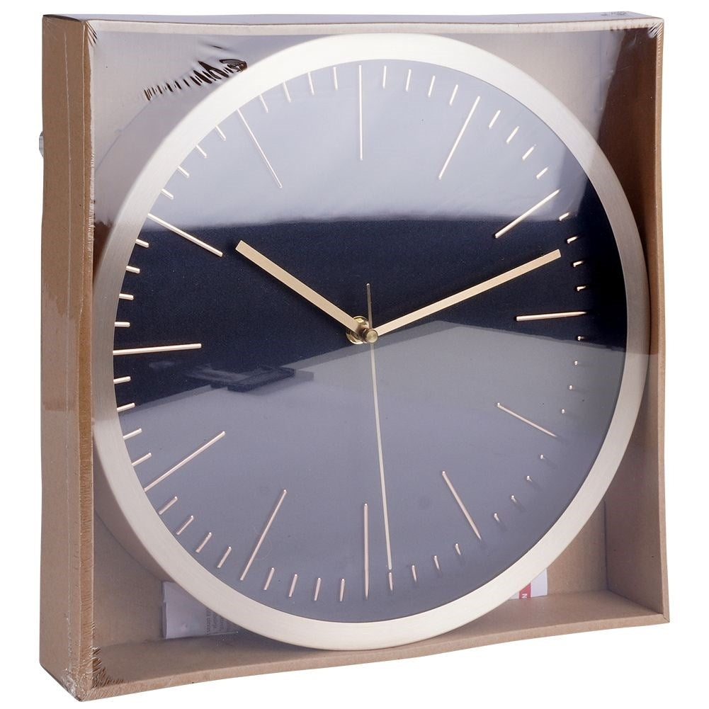 Exclusive Wall Clock 30cm Black Dial Golden Frames