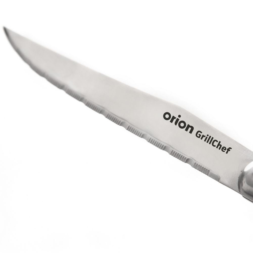 Exclusive cutlery set for steak and pizza in stainless steel