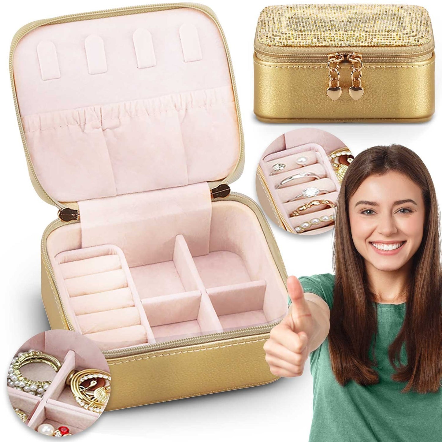 Exclusive jewelry box MS-701 Massido - Gold