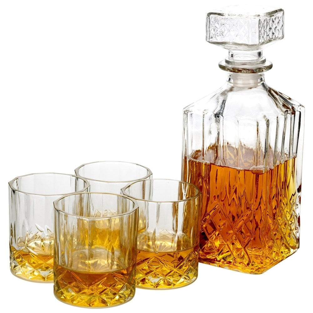 Exclusive set: 4 glasses & carafe for whiskey, cognac, brandy