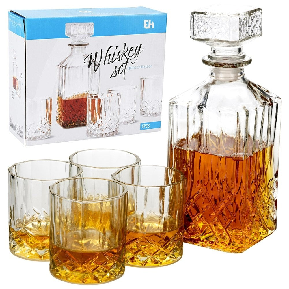 Exclusive set: 4 glasses & carafe for whiskey, cognac, brandy