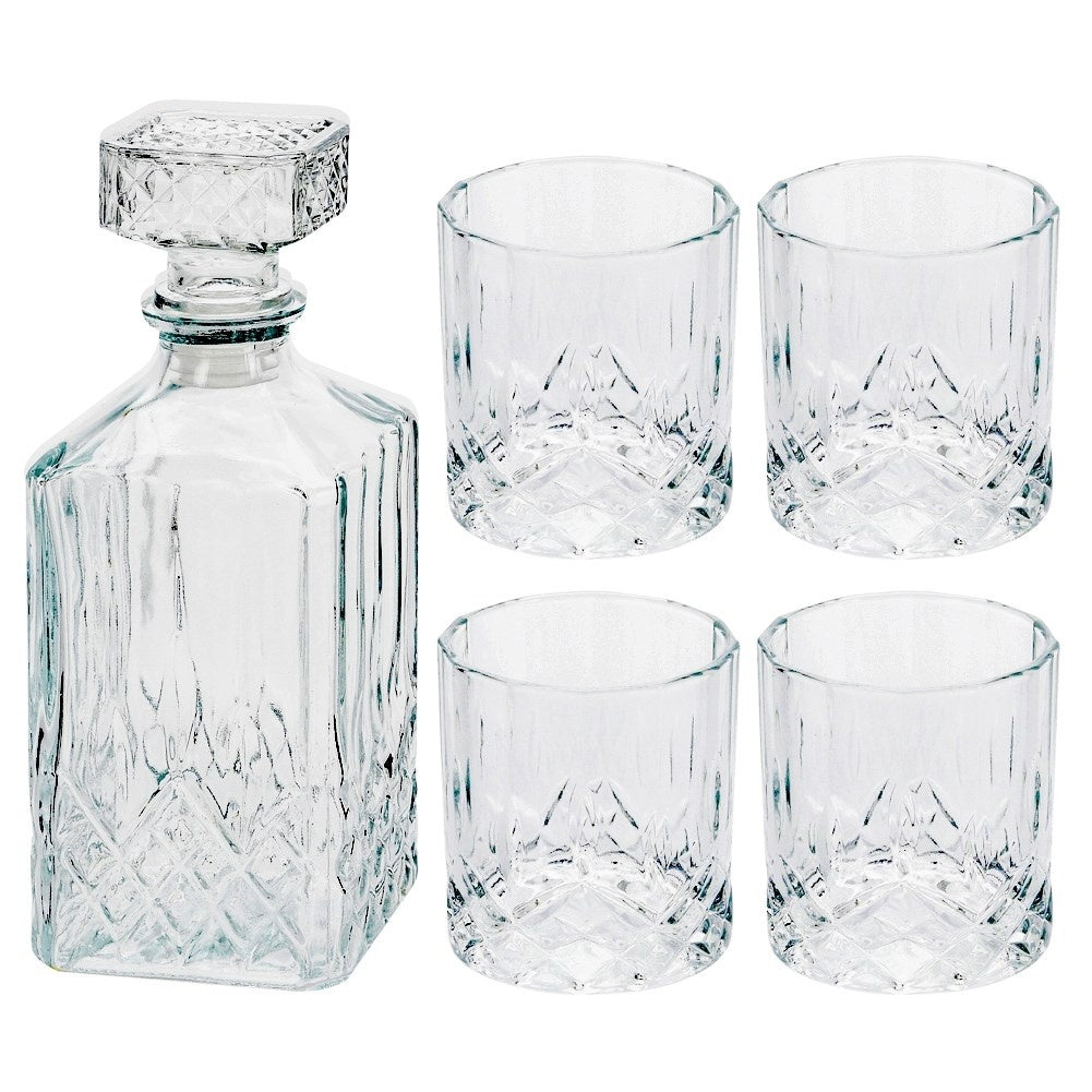 Exclusive set: 4 glasses & carafe for whiskey, cognac, brandy