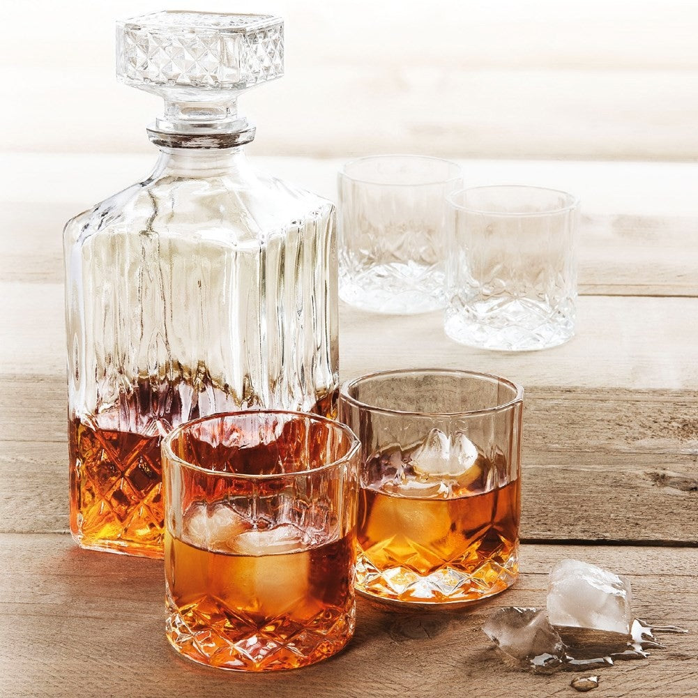 Exclusive set: 4 glasses & carafe for whiskey, cognac, brandy