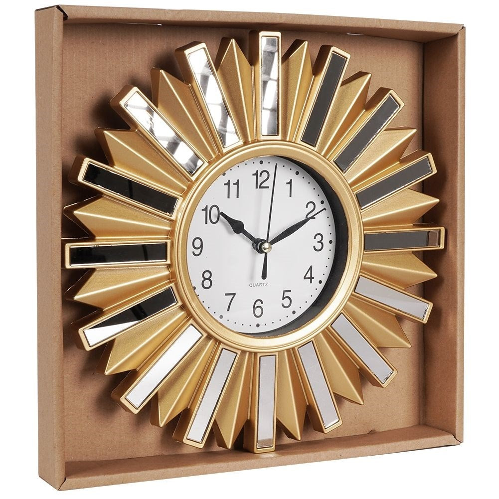 Exclusive wall clock 25.5 cm with mirror and gold elements
