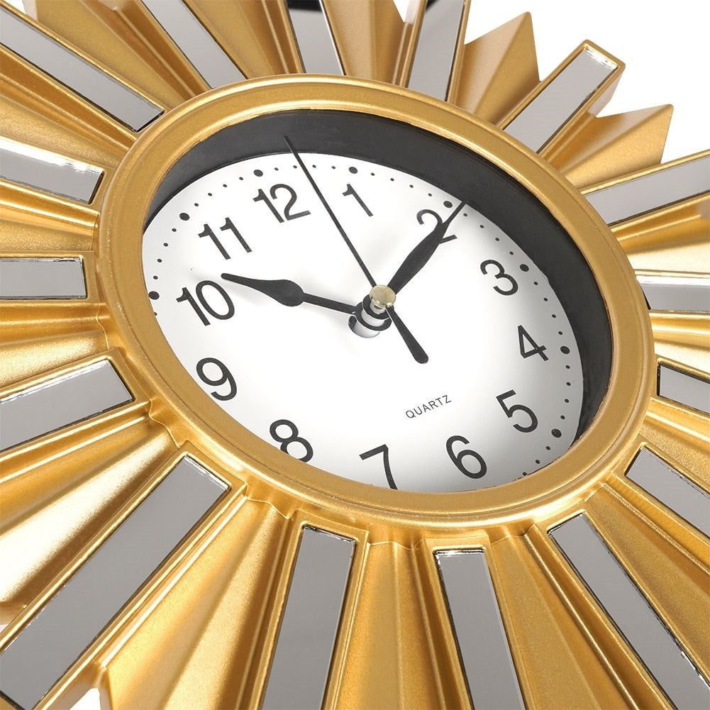 Exclusive wall clock 25.5 cm with mirror and gold elements