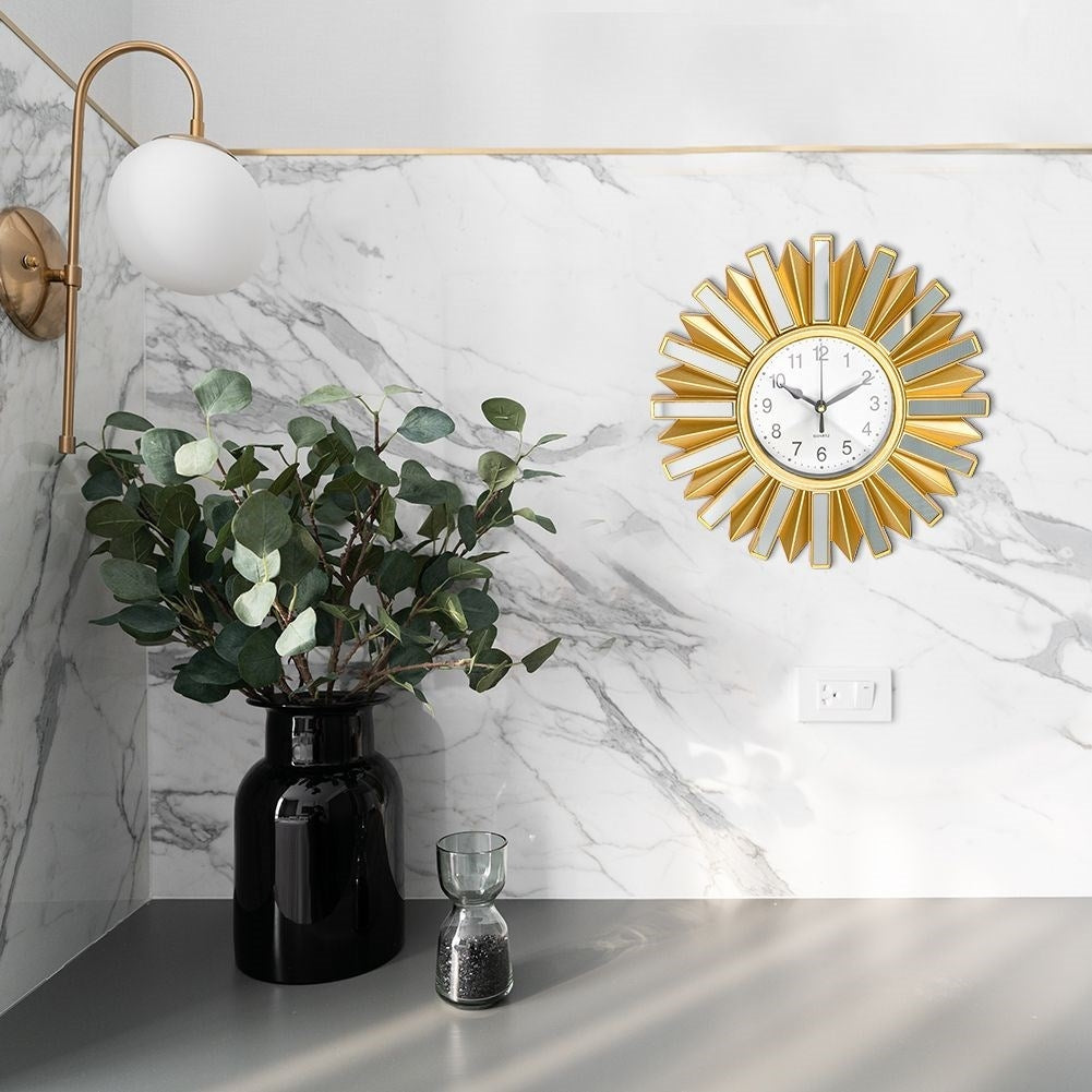 Exclusive wall clock 25.5 cm with mirror and gold elements