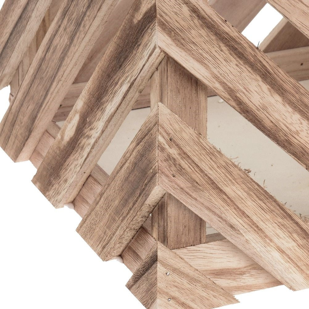 Exclusive wooden box with sturdy planks and durable rope handles