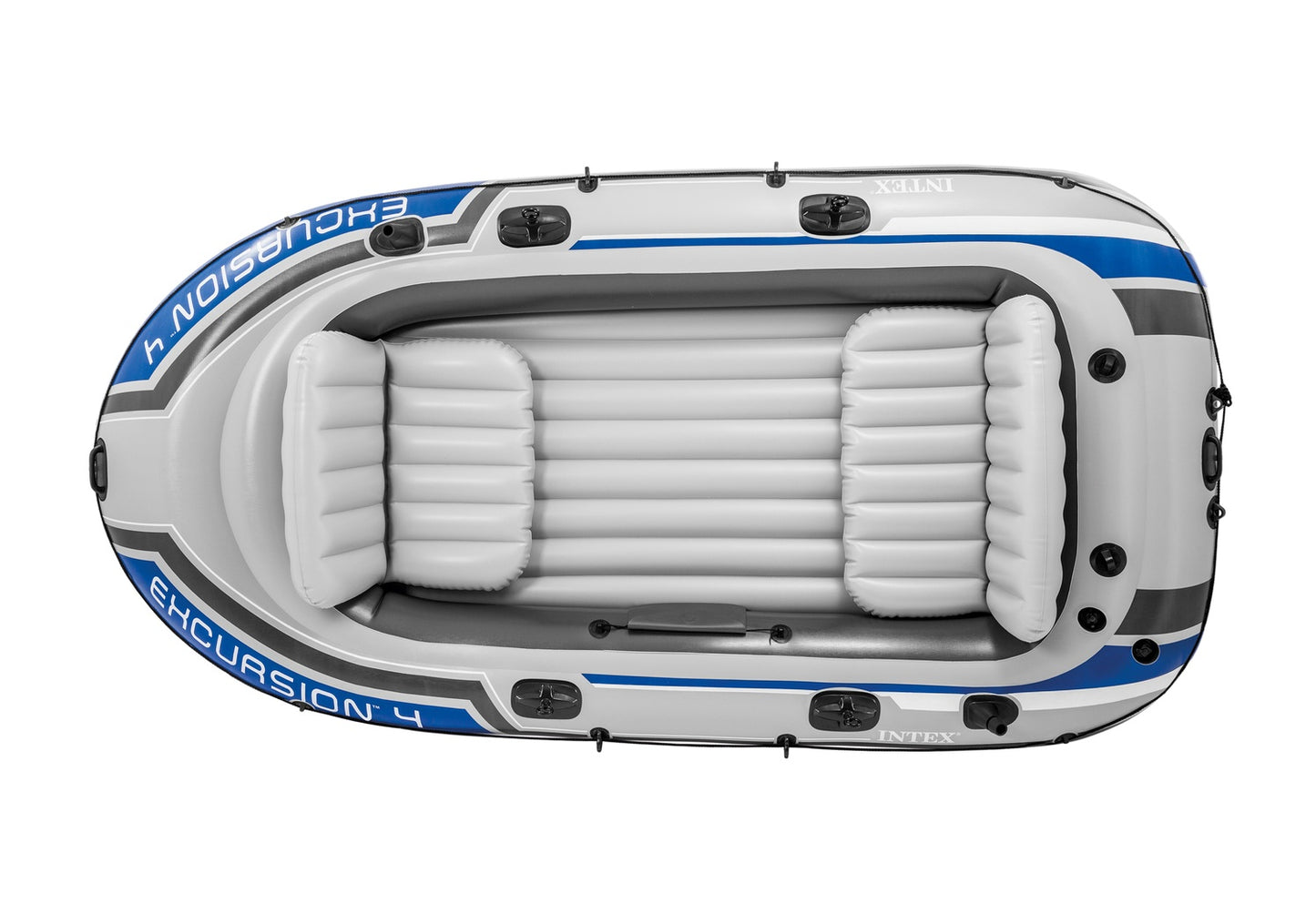 Excursion 4-person fishing pontoon with oars and pump